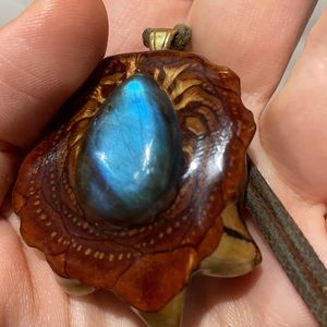 Labradorite Third Eye Pinecone Pendant Necklace